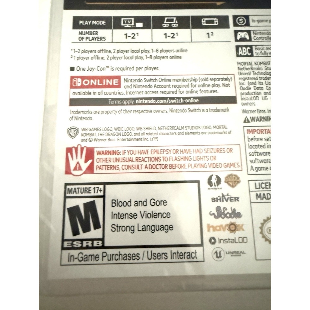 Mortal Kombat 11 Nintendo Switch Brand New Sealed Fighting Game MK11 2019 WB - Picture 9 of 10